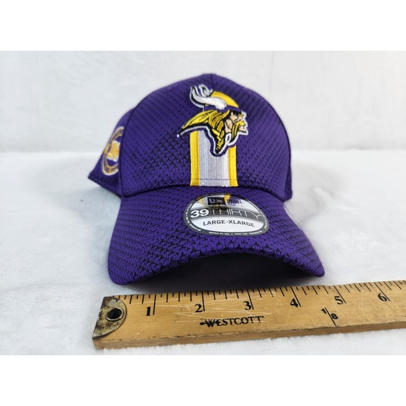 New Era Minnesota Vikings 39THIRTY Flex Fit Hat Large XL Purple NFL - Picture 7 of 8